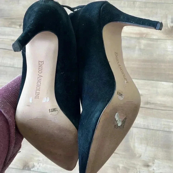 Enzo Angiolini Ruthely Black Suede Pointy Toe Boots Booties Sz 7.5 - Picture 9 of 9